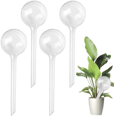 Dailygoods- Bewateringsballen 4 stuks - Automatisch Irrigatiesysteem - Druppelirrigatie - Tuinplanten - Balkonplanten - Duurzaam Kunststof - Transparant ontwerp - Irrigatieballen