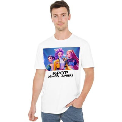 K-Pop Demon Hunters Unisex Adult Huntr/X T-shirt (Wit)