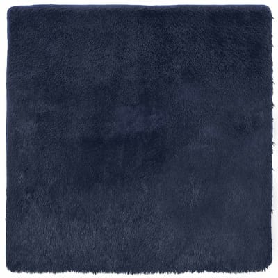 vidaXL - Hoogpolig - vloerkleed - NAVARRA - 160x160 - cm - polyester - marineblauw