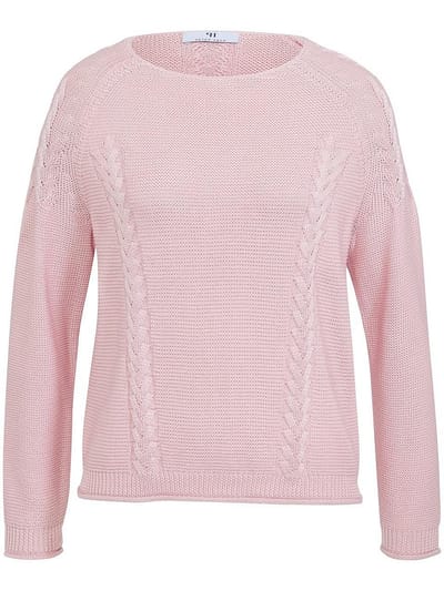 Trui ronde hals 100% katoen Van Peter Hahn roze
