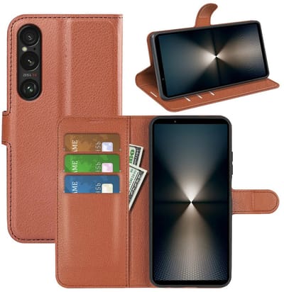 MobyDefend Hoesje - Geschikt voor Sony Xperia 1 VII - Kunstleren Wallet Book Case (Sluiting Voorkant) - Bruin
