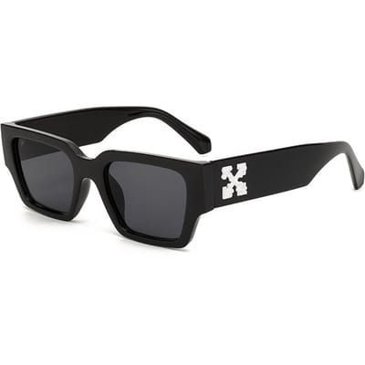 1 Paar Vierkant Klein Montuur Geprint Mode Dames Zonnebrillen Zonnebrillen Buitenmodel Posing Brillen black