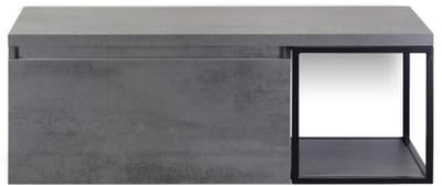 Frozen Badmeubelset 120 cm - Greeplijst in Kleur - Zwart Frame - Wastafelbovenblad Beton Antra