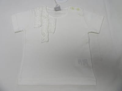 petit bateau , meisje, t-shirt korte mouw , wit fantasie  18 maand 81