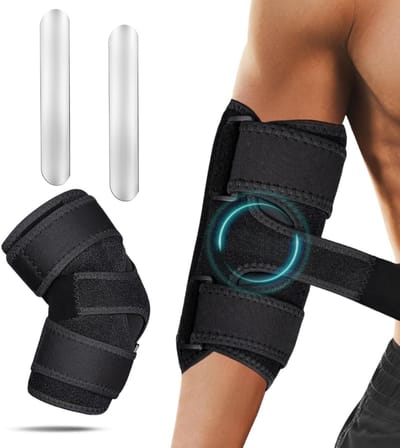 Verstelbare Elleboogbandage met Zijsteun voor Pijnverlichting bij Tenniselleboog en Golfelleboog, Geschikt voor Mannen en Vrouwen