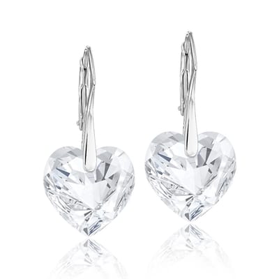 Montebello Oorbellen Noor HZ53 - Swarovski Hart - 925 Zilver Gerhod. - Ø14mm - 30mm