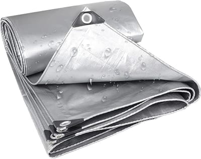 Dekzeil - Afdekzeil Zeildoek - Bescherming Buiten - Waterdicht Scheurvast - 150 x 220 cm - Zilver