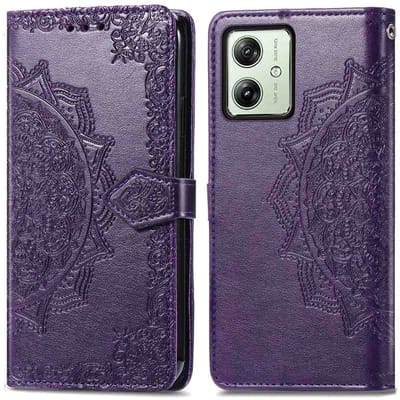 imoshion Hoesje - Geschikt voor Motorola Moto G54 - Mandala Bookcase - Paars