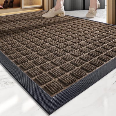Tapis d'entrée en caoutchouc Vent Nordique Polyester Commercial Hôtel Porte Tapis de Sable Poussière Tapis d'Entrée Maison 45*75cm