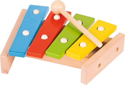 Vrolijke Houten Xylofoon met Kleurrijke Metalen Klankstaven - Muziekinstrument voor Kinderen
