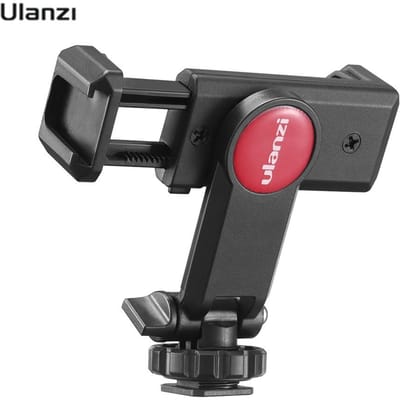 Support de téléphone pour trépied rotatif, adaptateur de montage à pince avec griffe de microphone 1/4, griffe froide rotative à 360 degrés noir