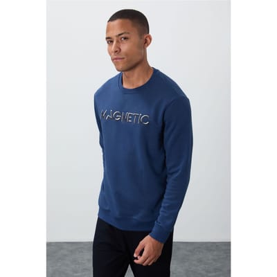 Heren Geprinte Ronde Hals Sweatshirt