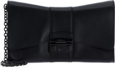 FURLA Leren Schoudertas Koppeling Metropolis Shoulder Bag Remix Nero Zwart