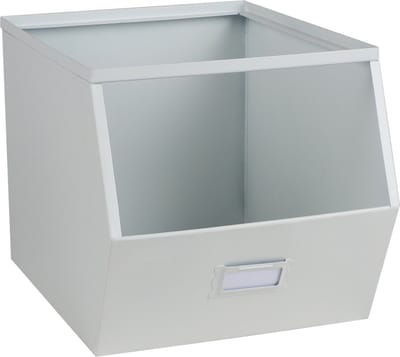 Urban Living Stapelbare opbergmand - Open Metal Box - 23 x 32 x 21 cm - metaal - wit