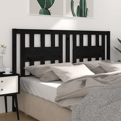 vidaXL - Hoofdbord - 126x4x100 - cm - massief - grenenhout - zwart