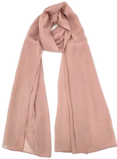Lange dames chiffon sjaal Dominique-effen champagne roze champagne pink-omslagdoek-stola