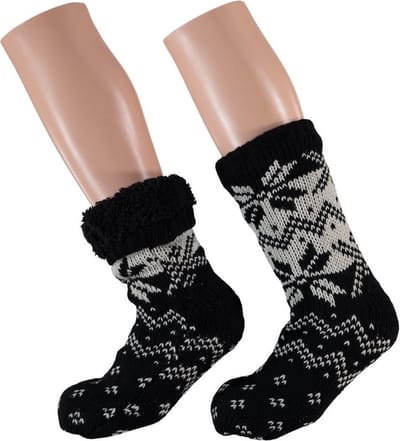 Jongens anti-slip huissokken/slofsokken nordic zwart maat 25-30 - Kinder sokken