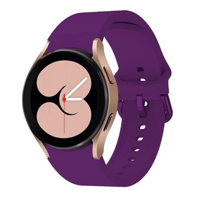 Nieuwe siliconen horlogeband Geschikt voor Samsung Galaxy Watch 4, 5, 6, 7, 40/44/43/47 mm - 20 mm band - donkerpaars