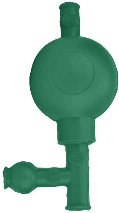 Dailygoods- Zuigbol Grote Zuigkracht - Pipetteervulbol - Drie Kleppen - Rubber - Geschikt voor Laboratoria - 13x6x6cm - Pipette