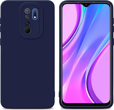 Cadorabo Hoesje geschikt voor Xiaomi RedMi 9 in FLUID DONKER BLAUW - Beschermhoes gemaakt van flexibel TPU silicone Cover Fluid Case
