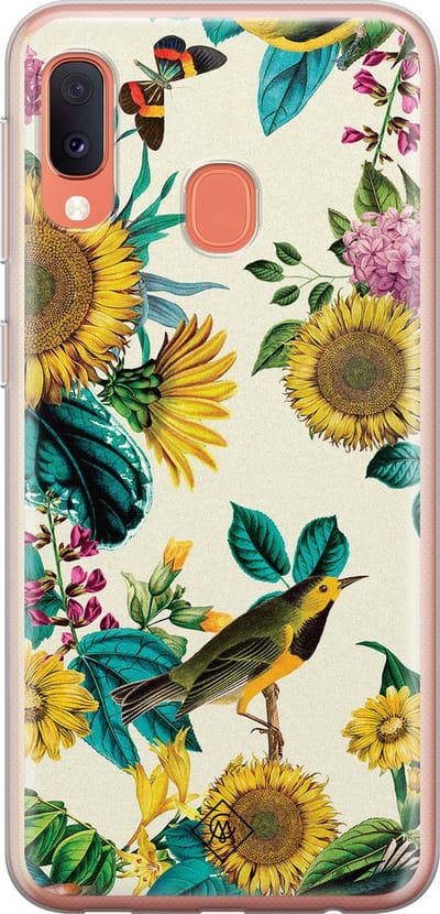 Casimoda® hoesje - Geschikt voor Samsung A20e - Zonnebloemen / Bloemen - Backcover - Siliconen/TPU - Multi