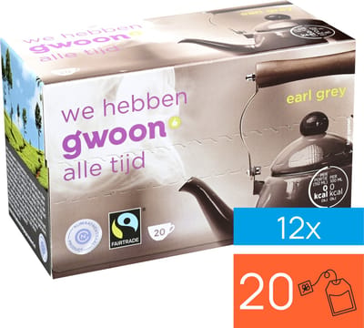 G'woon Thee Earl Grey 12x 20 zakjes