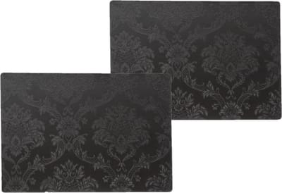 2x stuks wicotex tafel placemat amatista - zwart - 30 x 43 cm - stevige onderlegger - anti-slip - pu coating toplaag