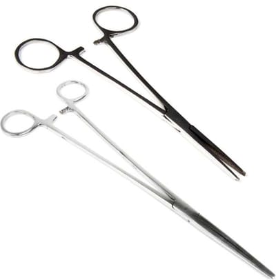 X2 Onthaaktang Recht Set 2 stuks - 15 cm en 25 cm - Vistang - Arterietang - Hakensteker
