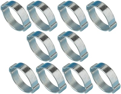 9 mm – 11 mm T&R dubbeloor-O-klemmen, brandstof- en lucht-/water-silicoonslangklem x10