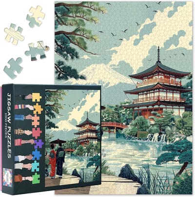 Legpuzzel 1000 stukjes - Volwassen puzzel - Ontspannend tijdverdrijf - Gedetailleerde Ukiyo-e stijl - 50x70cm - Japans landschap