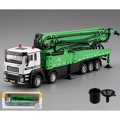 1:50 Cement Beton Pompwagen Technisch Voertuig Legering Diecast Model Auto Kinderspeelgoed Jongen Vakantiecadeau Met Geluid Licht