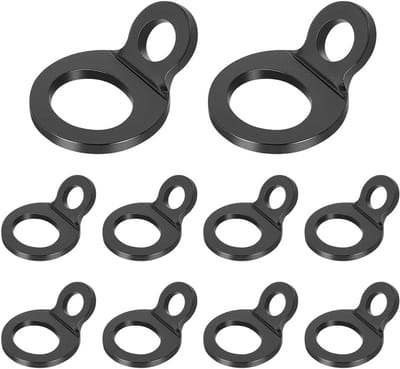 10 stuks roestvrijstalen O-ring verankeringsringen met zwarte O-ring voor montage in garage, werkplaats en aanhanger, ideaal voor bevestiging en opslag