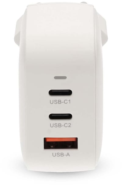 Nedis Oplader - 70 W - GaN - PD3.0 - 1.5 / 2.25 / 2.5 / 3.0 / 3.5 A - Outputs: 3 - USB-A / 2x USB-C - Automatische Voltage Selectie - Wit