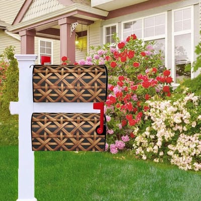 Wicker Mailbox Cover - Letterbox Decoratie - Tuin Decoreren - Waterproof Oxford Materiaal - 25.5 x 21 inch - Zwart