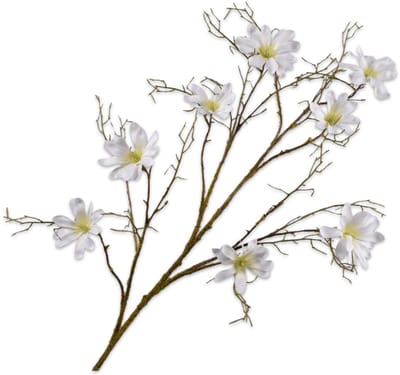 Silk-ka Kunstbloem-Zijden Bloem Magnolia Tak Wit 126 cm