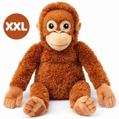 Topknuffels - Punch de Aap Pluche Knuffel XXL 120 cm - Monkey Plush Toy - Orang-oetan, Chimpansee, Gorilla - Speelgoed Knuffels voor Kinderen Jongens Meisjes - Dierentuin Animal Dieren Knuffeldier