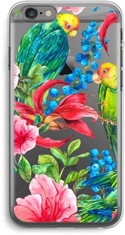 Case Company® - Hoesje geschikt voor iPhone 6 PLUS / 6S PLUS hoesje - Papegaaien - Soft Cover Telefoonhoesje - Bescherming aan alle Kanten en Schermrand
