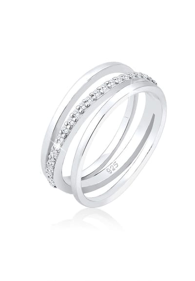 Elli PREMIUM - Ring - Damesband Kruis met Zirkonia Kristallen in 925 Sterling Zilver - Dames