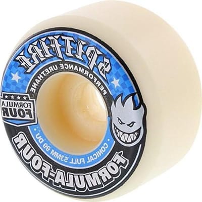 Skateboard Wielen - Conische Wielen - Skateboarden - Formule 4 Duurzaamheid - 53 mm - Wit met Blauw