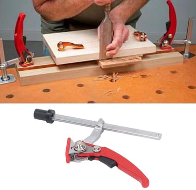 Dailygoods- Vasthoudklem Snelwerkend - Bankklem - Houtbewerkingsklem - Ratelmechanisme - Zelfuitlijnend - Sterke Klemkracht