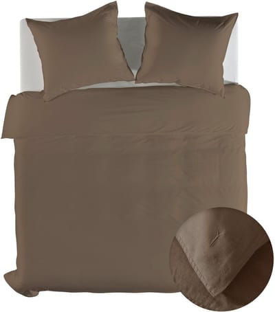 Yellow Dekbedovertrek Suite Saint Tropez - Linnen Katoen - Dekbedovertrek - Plaza Taupe - 240x200-220 cm - 45% Linnen - 55% Katoen - Lits-Jumeaux