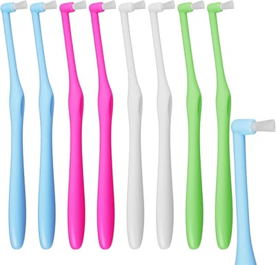 8 Stuks Compacte Tuft Tandenborstels met Beschermkap voor Orthodontische Zorg en Interdentale Reiniging