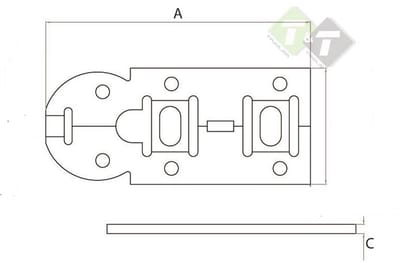 Hangslot Rolschuif - Schuifgrendel vlak - Schuif slot - 160 mm - Verzinkt