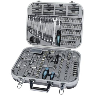Mannesmann Dopsleutelset - 232-delig in solide Koffer - 1/4" en 1/2" - Premium - 98450 - Chroom vanadium staal - Zeer compleet