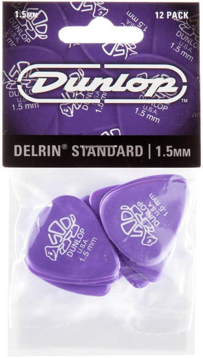 Dunlop 41P150 Delrin Plectrum 1.50mm 12-Pack - Plectra, zakje met 12 stuks