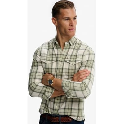Superdry The Merchant Store - Lichte Geruite Overhemd Green Grootte: L