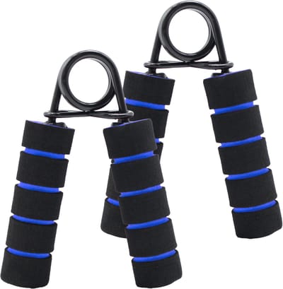 U Fit One 2 Stuks Handtrainer Set - 25kg Weerstand - Handknijper - knijphalter- Onderarm Trainer - Zwart Blauw
