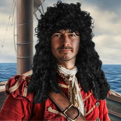 Piraat cosplay pruik One size fits all adults zwart