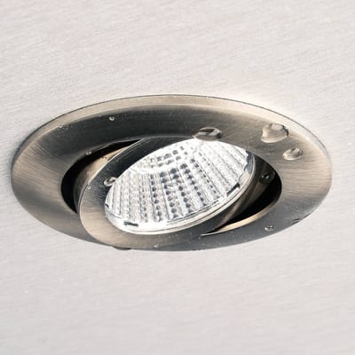 Deko-Light Plafond inbouwlamp Dione, IP44, 3.000 K, nikkel, dimbaar