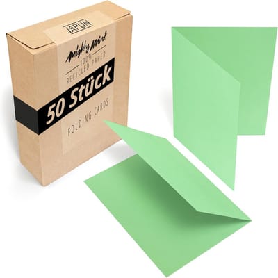 50st A6 Vouwkaarten Groen - Zwaar Papier 250 g/m² - Voor Ontwerp, Drukwerk en Handgeschreven Kaarten